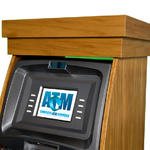 wooden ATM cabinet display screen